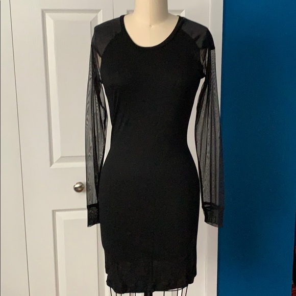 Black Body Hugging Shirt Dress - Picture 1 of 2